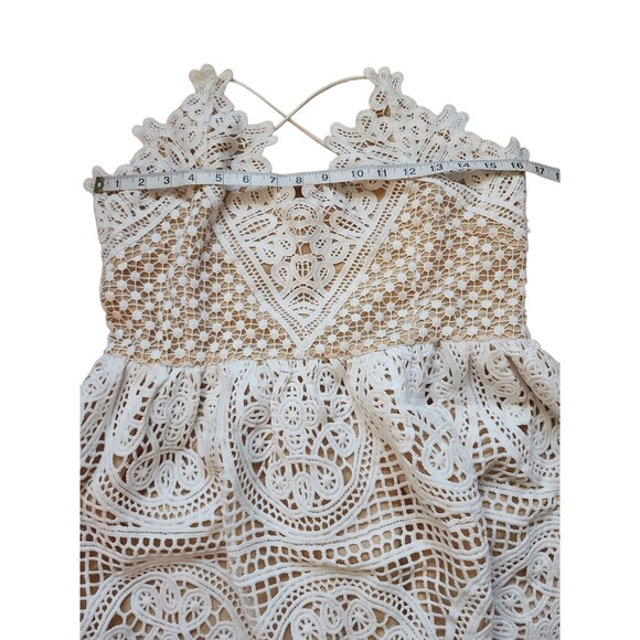 Two Sisters The Label Coquette Eyelet Mini Dress Womens Size 10 White Annabelle - Picture 7 of 9